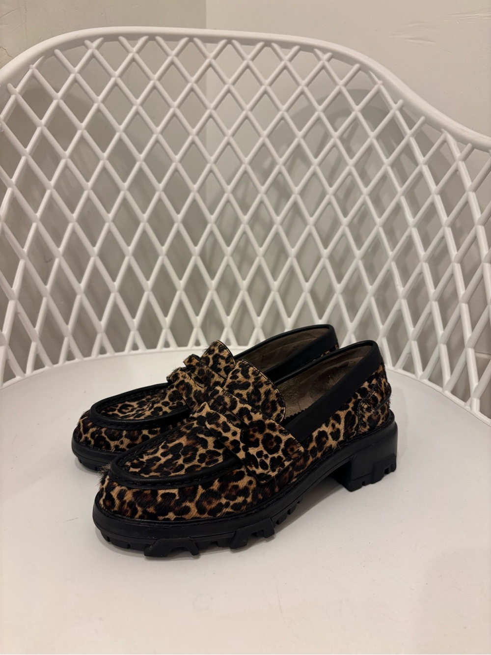 rag & bone Leopard Print Penny Loafers in Tan and Black